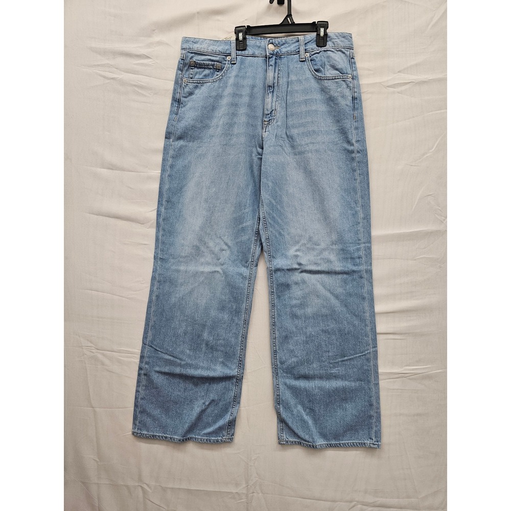Aeropostale High Rise Wide Leg Jeans Light Wash Blue Denim Non-Stretch Size 14